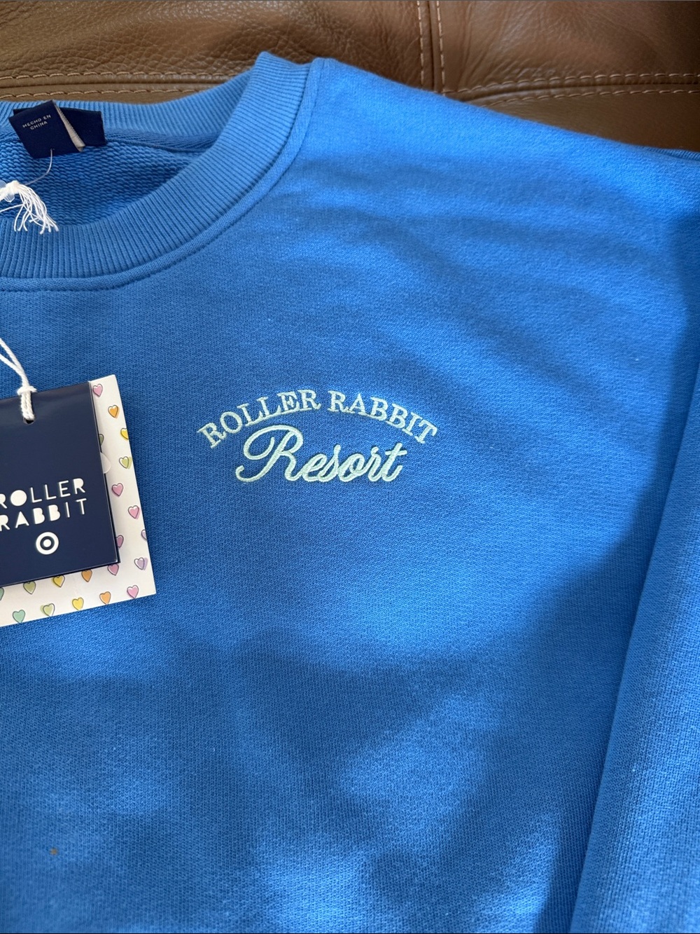 Roller Rabbit Target Collaboration Blue Sweatshirt NWT L - Picture 2 of 6